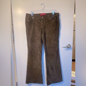 Y2K GLO Brand Brown Corduroy Bellbottoms w/ Sparkly Gem Detailing 💎